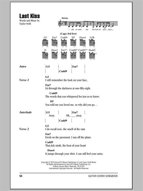 last kiss chords taylor swift